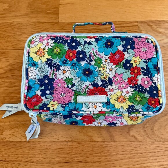 Vera Bradley Far Out Floral Compact Organizer Cosmetic Bag - Picture 1 of 16